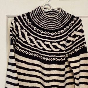 Black and white yoke sweater